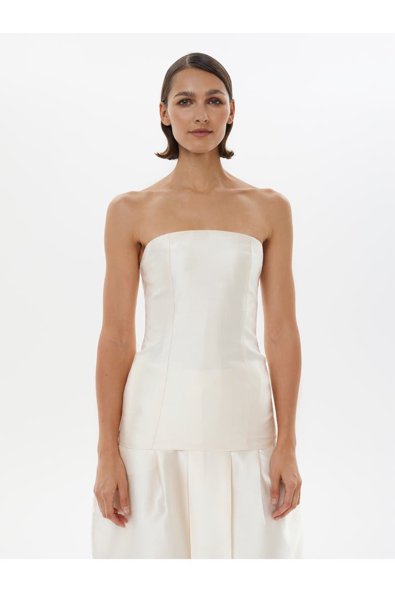 Bridal Silk-wool Corset Top, Main, color, Starlight White