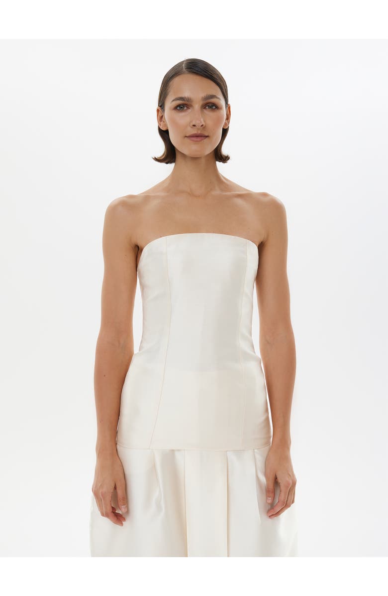 Alas Bridal Silk-wool Corset Top, Main, color, Starlight White
