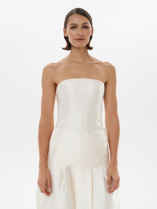Alas Bridal Silk-wool Corset Top in Starlight White at Nordstrom, Size Medium