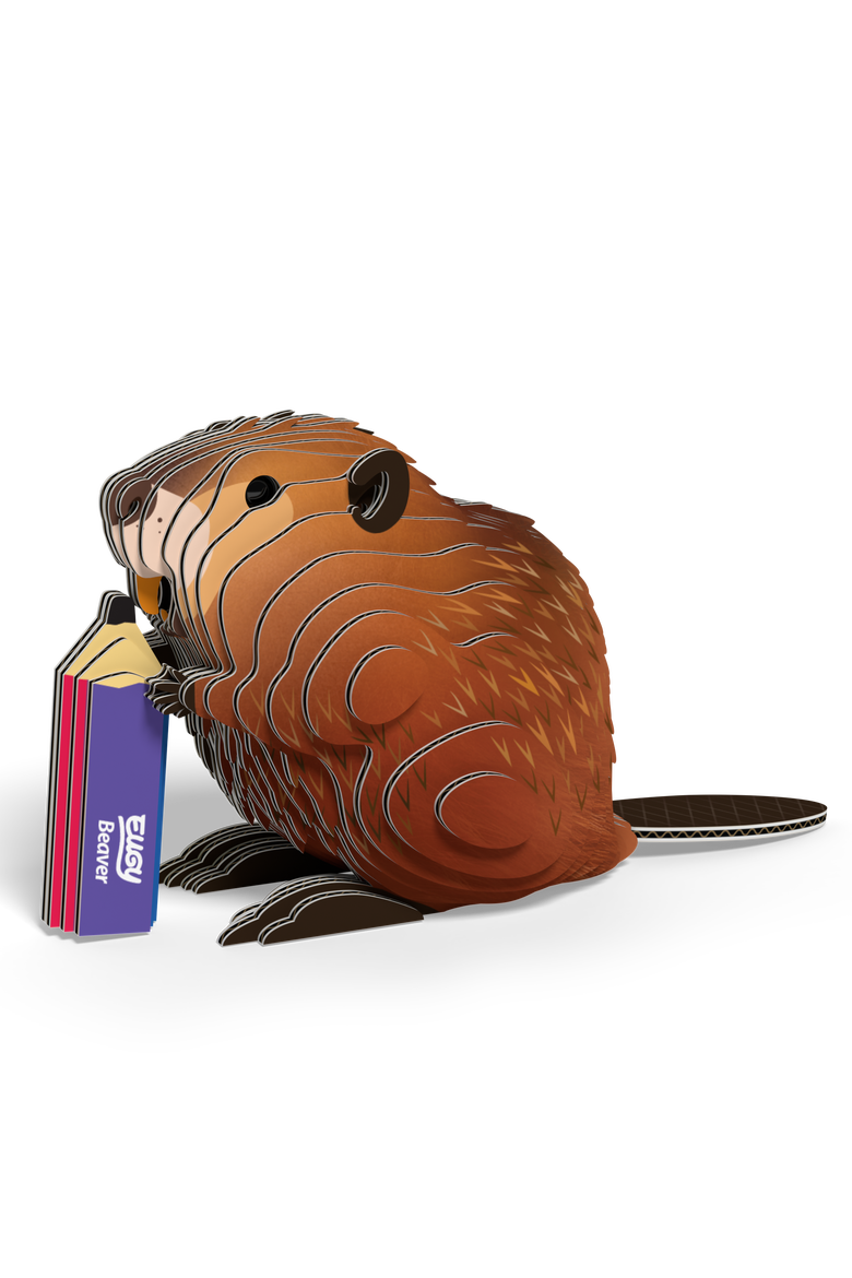 Beaver 3D Puzzle, Alternate, color, No Color