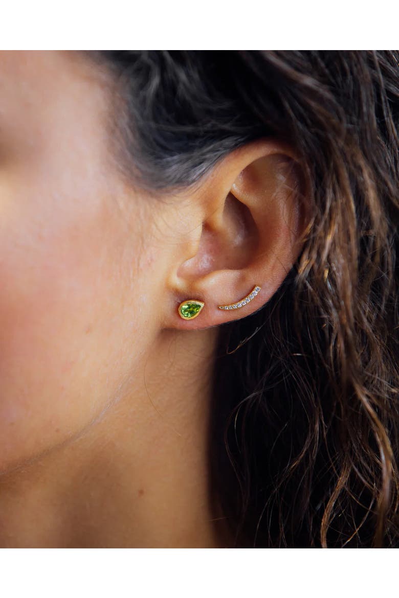 Single Drop Stud Green Peridot, Alternate, color, Green Peridot