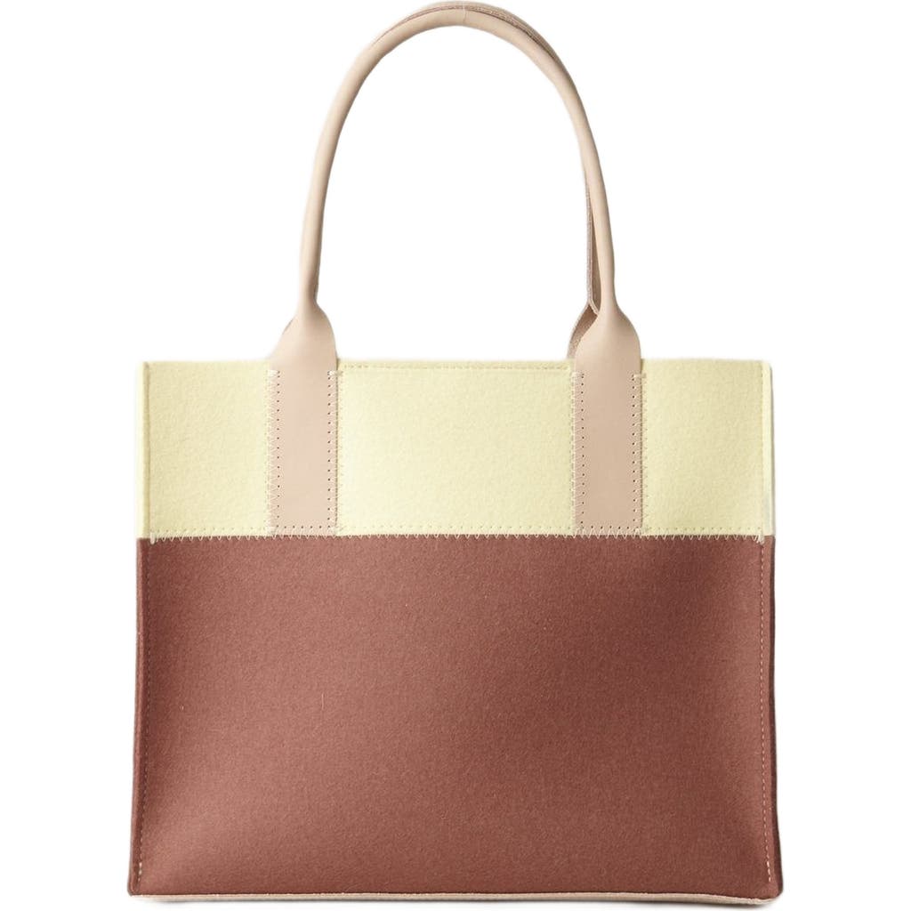 Graf & Lantz Graf Lantz Jaunt Merino Wool Midi Tote In Terracotta/limoncello