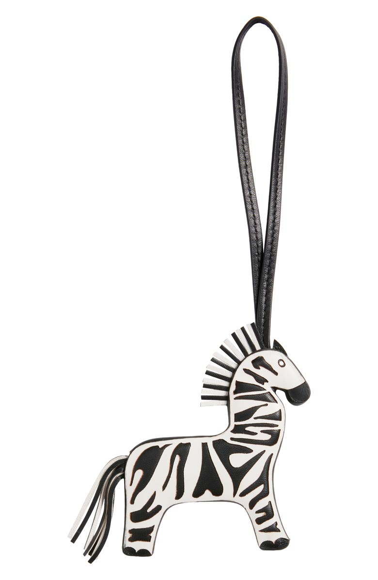 & Other Stories Zebra Leather Bag Charm, Main, color, 