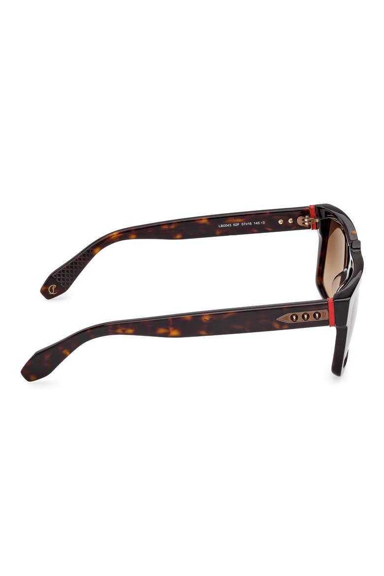 57mm Square Sunglasses, Alternate, color, CLASSIC HAVANA / BRONZE