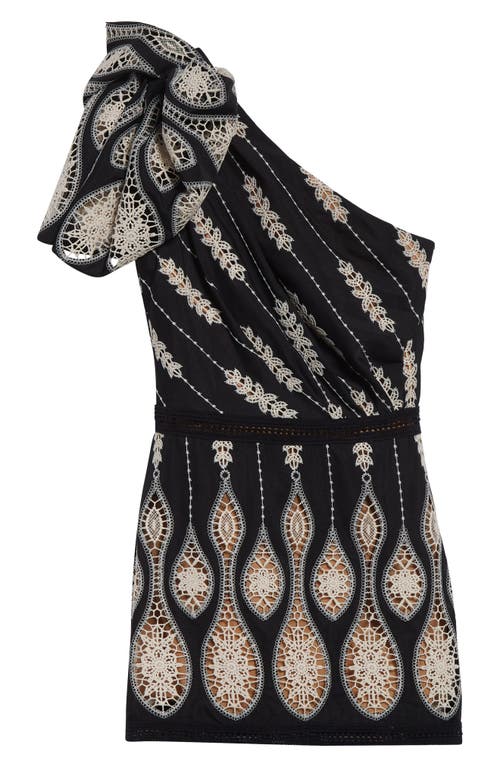 Johanna Ortiz Celestial Matter Embroidered One Shoulder Minidress In Multi