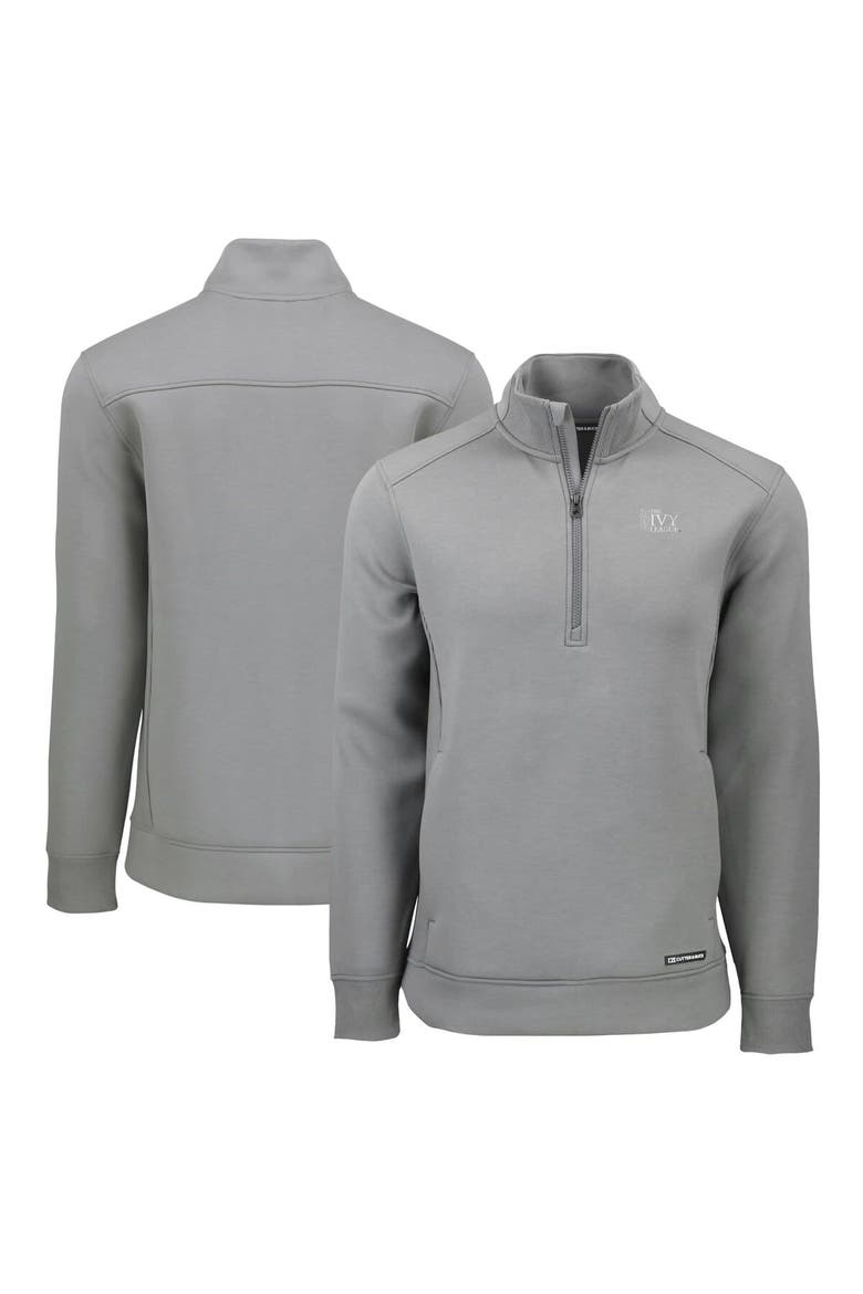 Men's Cutter & Buck  Gray Ivy League Roam Eco Recycled Quarter-Zip Pullover, Main, color, Gray