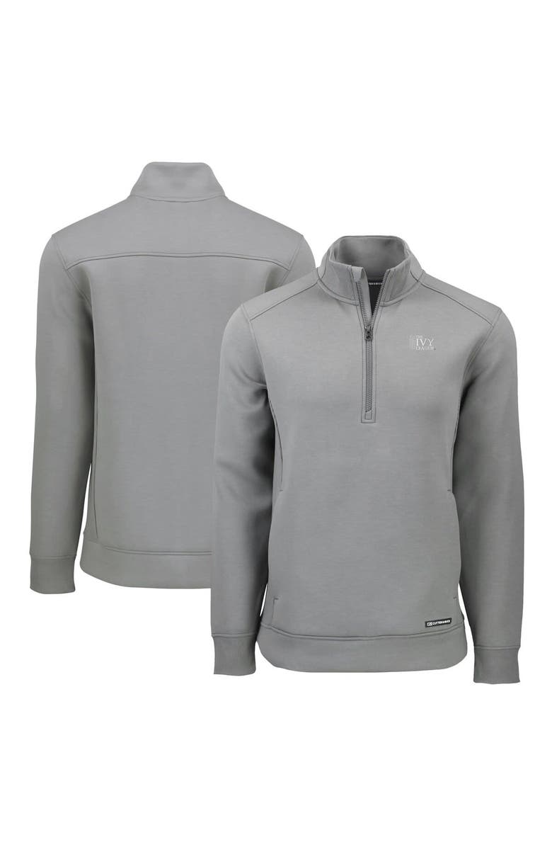 Cutter & Buck Men's Cutter & Buck  Gray Ivy League Roam Eco Recycled Quarter-Zip Pullover, Main, color, 