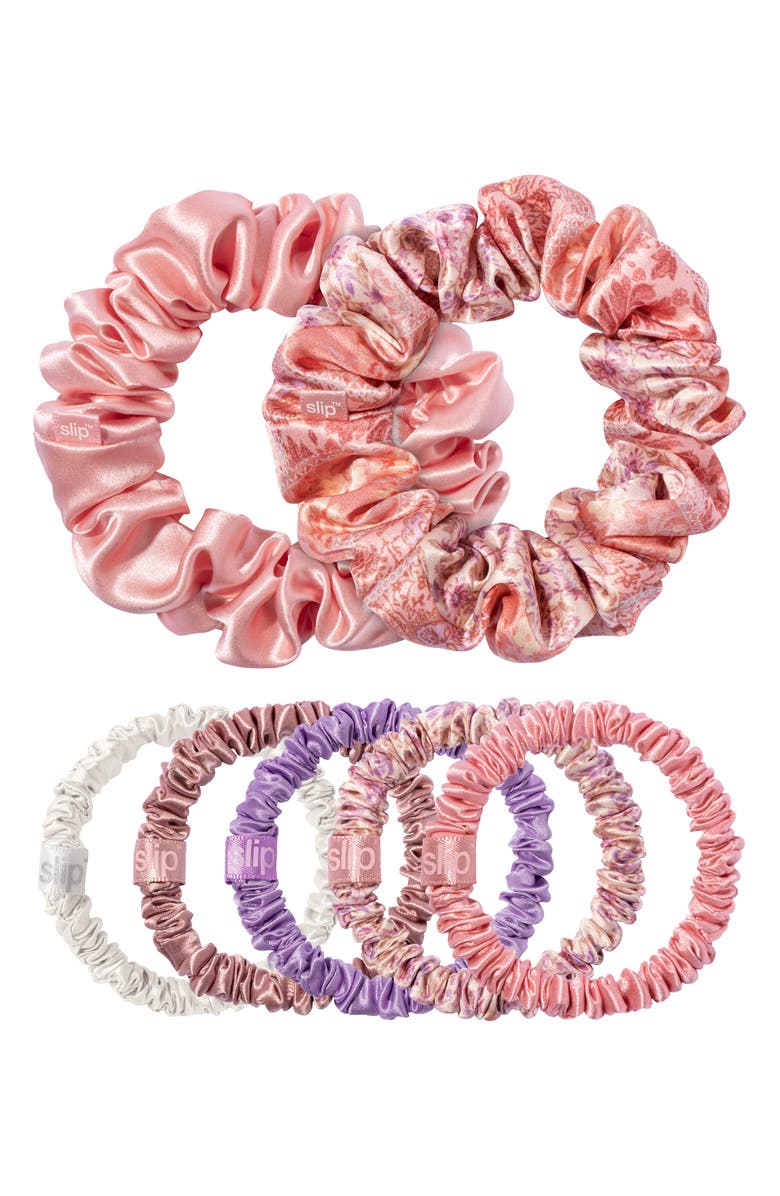 slip 7-Pack Silk Scrunchies, Alternate, color, Pink Multi