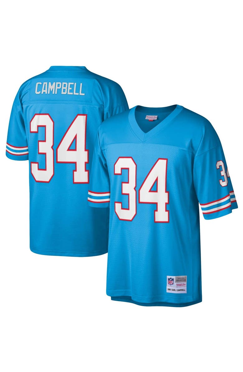 Mitchell & Ness Men's Mitchell & Ness Earl Campbell Light Blue Houston Oilers Legacy Replica Jersey, Main, color, Light Blue