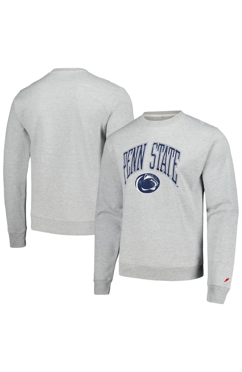 LEAGUE COLLEGIATE WEAR Men's League Collegiate Wear Heather Gray Penn State Nittany Lions Tall Arch Essential Pullover Sweatshirt, Main, color, 