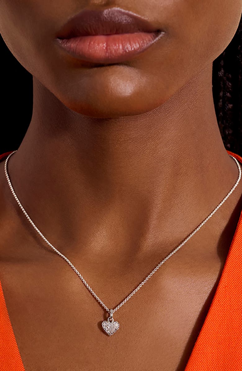 John Hardy Diamond Pavé Heart Pendant Necklace, Alternate, color,