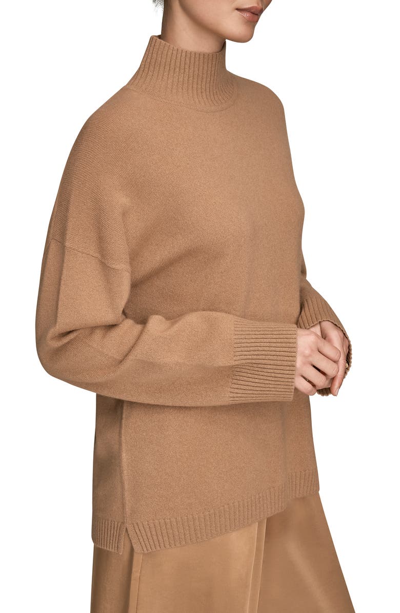 Donna Karan New York Wool & Cashmere Turtleneck Sweater, Alternate, color, Fawn