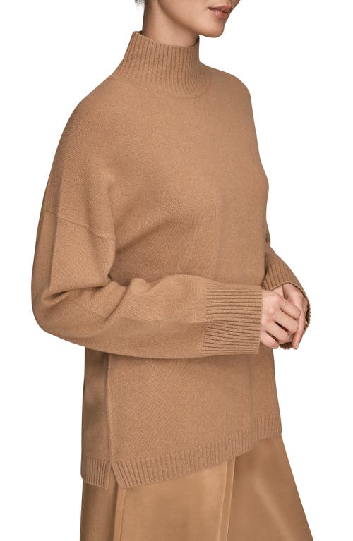 Donna Karan New York Wool & Cashmere Turtleneck Sweater In Brown