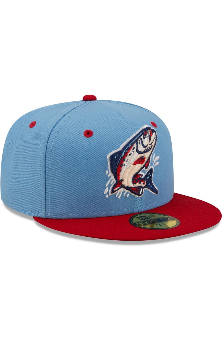 New Era Men's New Era Light Blue Spokane Indians Alternate Authentic Collection 59FIFTY Fitted Hat, Alternate, color, 