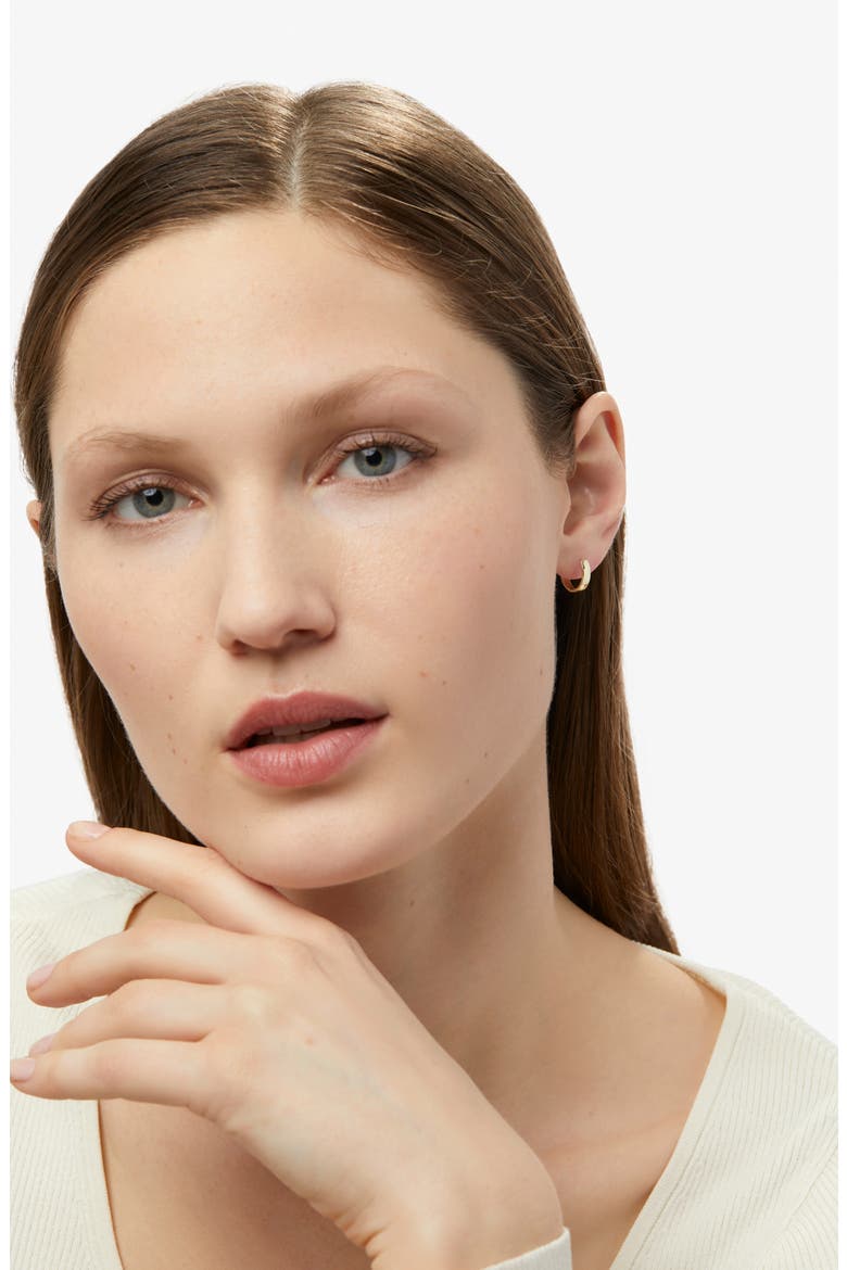 Gold Huggie Hoop Earrings - Gold Bold Hoops, Alternate, color, Gold