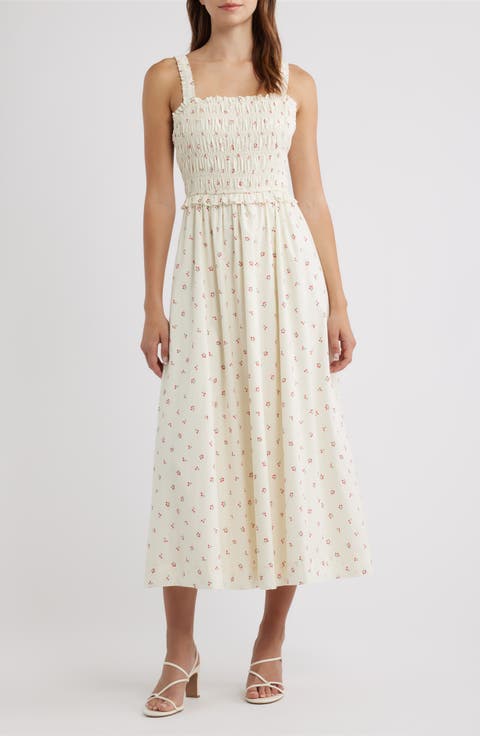 Amarena Smocked Midi Dress