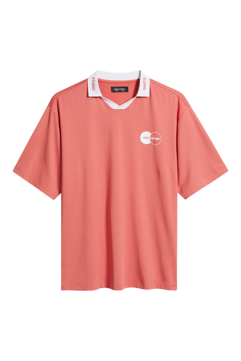 Santo Flipped Johnny Collar Short Sleeve Club Jersey, Alternate, color, RED