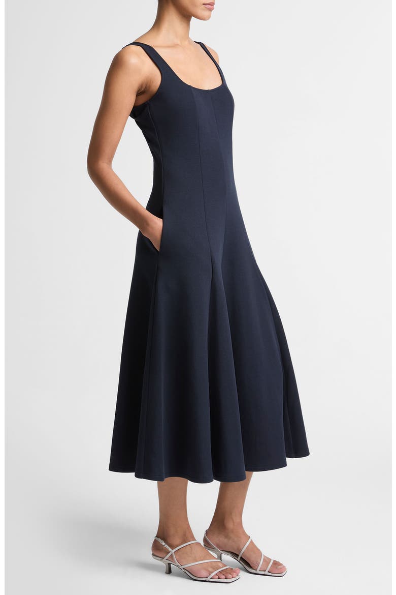 Square Neck Midi Dress, Alternate, color, ECLIPSE