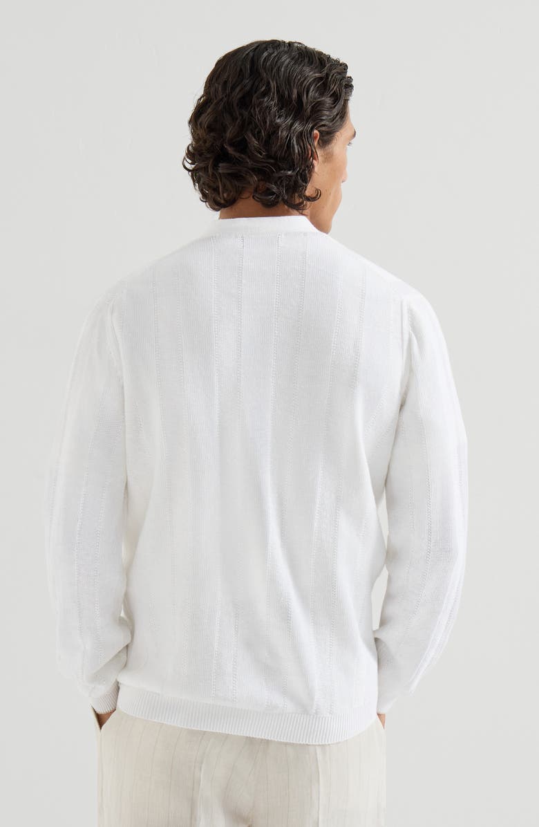 Brunello Cucinelli Linen and cotton cardigan, Alternate, color, White