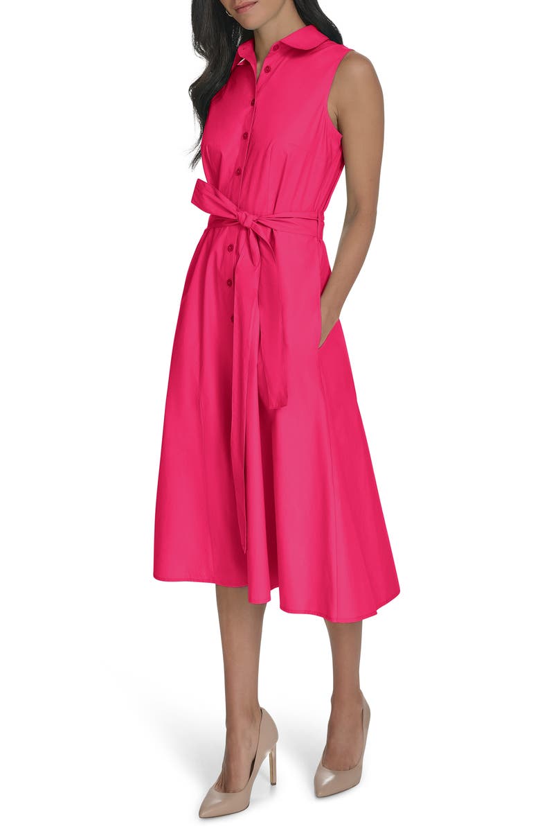 Calvin Klein Sleeveless A-Line Midi Shirtdress, Alternate, color,