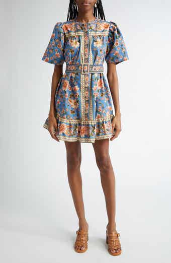FARM Rio Super Bloom Tapestry Cotton Minidress