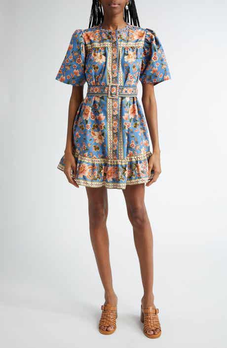 FARM Rio Super Bloom Tapestry Cotton Minidress