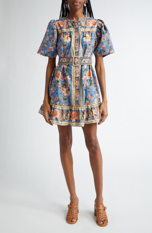 Farm Rio Superbloom Tapestry Cotton Shirt Dress In Super Bloom Tapestry