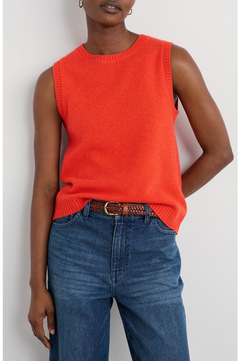East View Merino Wool Blend Sweater Vest, Main, color, KNIT MELANGE MANDARIN
