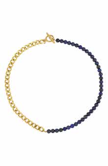 REBL Gender Inclusive Half Cuban Half Beaded Chain Necklace