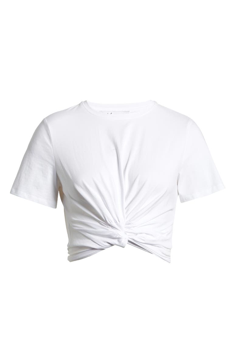 Petal & Pup Brinnie Twist Front Cotton Crop T-Shirt, Alternate, color, White