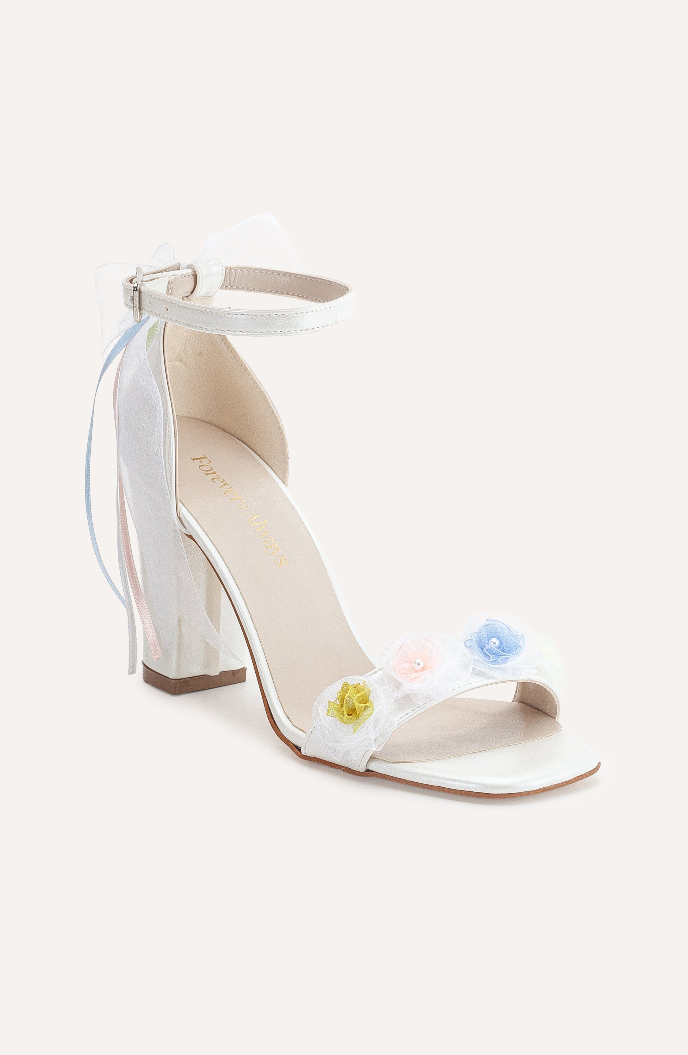 Nikki Lace Bridal Sandals, Main, color, Ivory Faux Leather