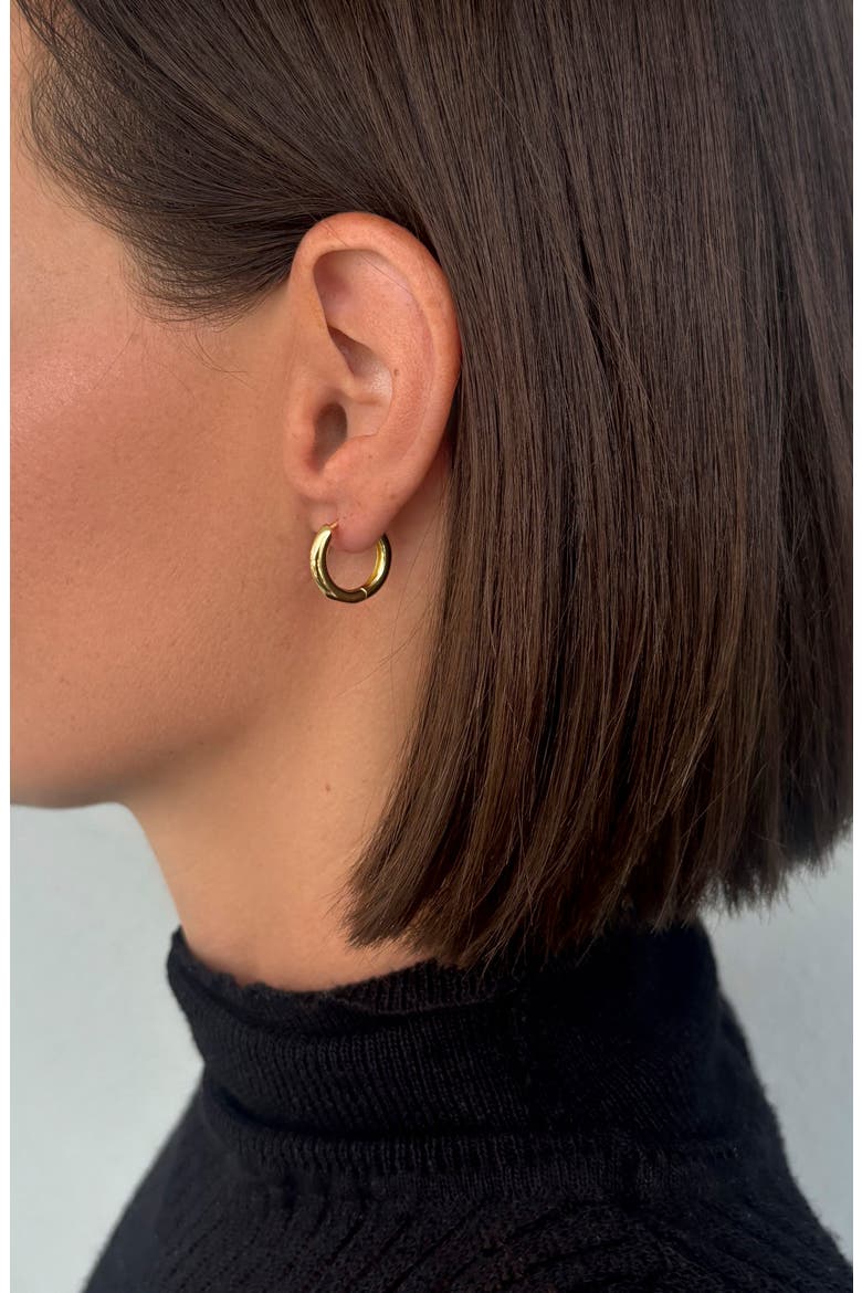 14K Gold Plated Detachable Circle Drop Huggie Hoop Earrings, Alternate, color, GOLD
