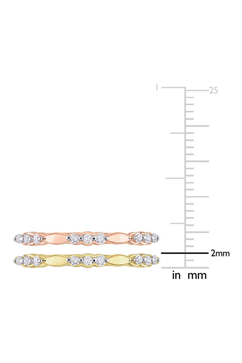 Set Of 2 Diamond Rings - 0.18ct., Alternate, color, MULTI