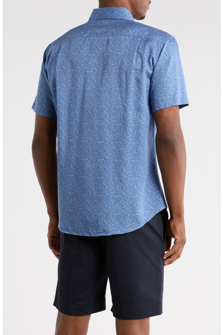 Casual Short Sleeve Button-Up Shirt, Alternate, color, NAVY/ SKY