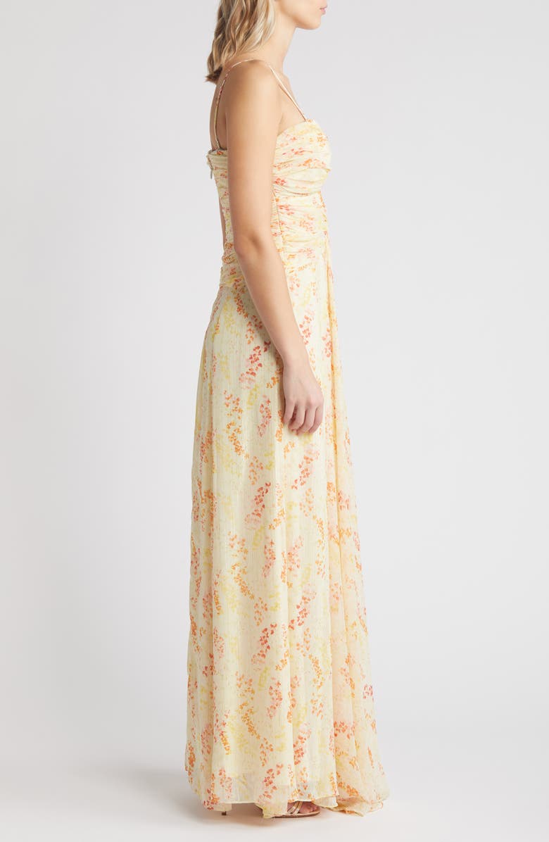 LIKELY Clea Metallic Floral Maxi Dress, Alternate, color, 