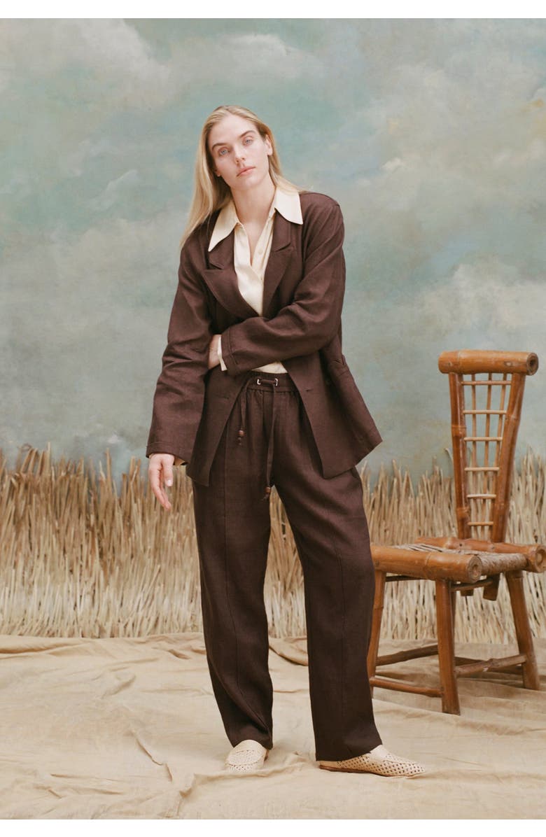 Tombolo Easy-Going Pants, Alternate, color, Brown Linen