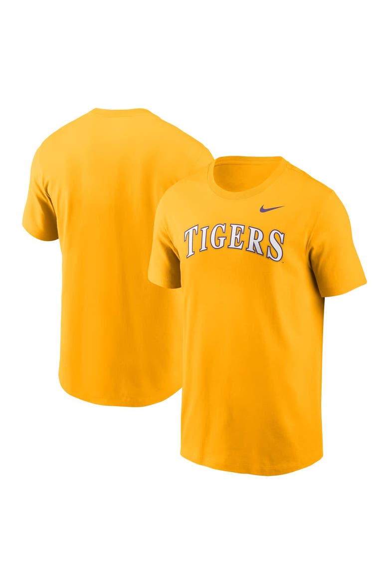 Men's Nike Gold LSU Tigers Baseball Wordmark T-Shirt, Main, color, Gold