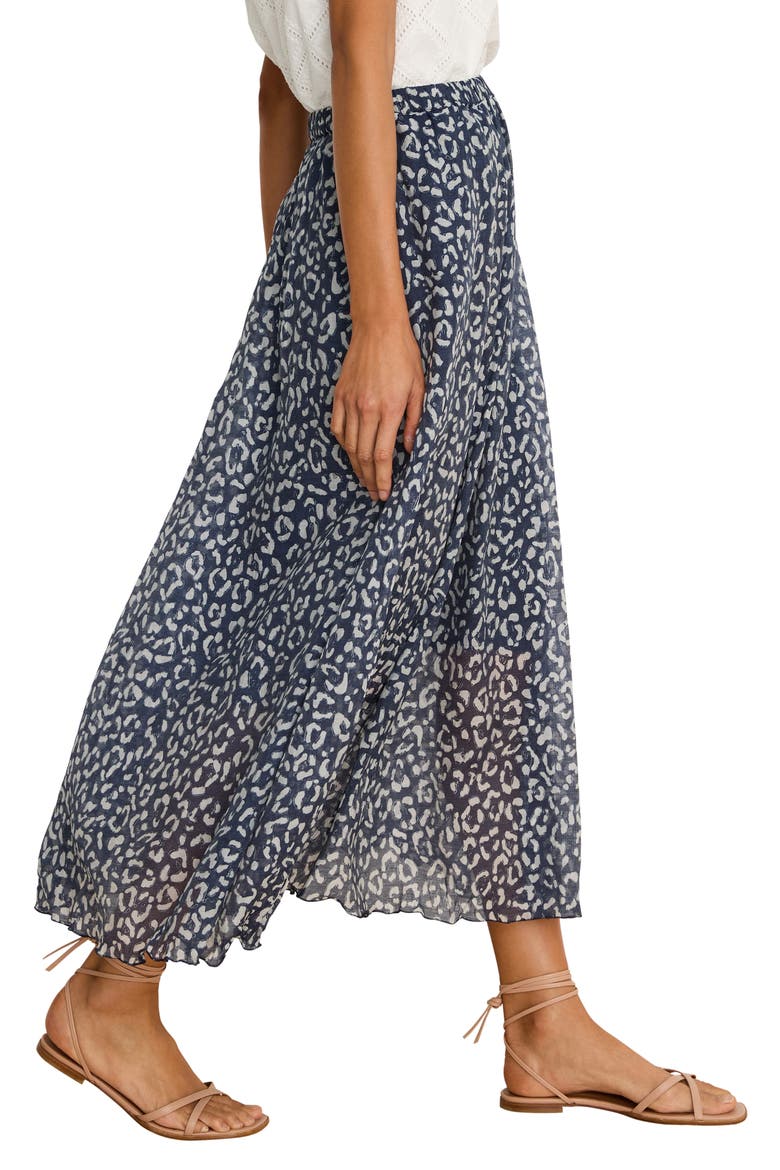 Leopard Crinkle Maxi Skirt, Alternate, color, INDIGO MULTI