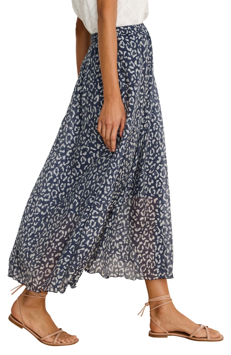 NIC+ZOE Leopard Crinkle Maxi Skirt, Alternate, color, Indigo Multi