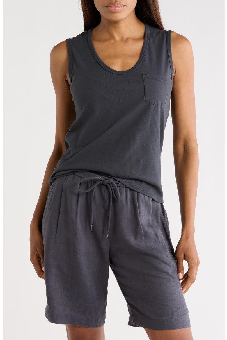 V-Neck Cotton Tank, Main, color, ASPHALT