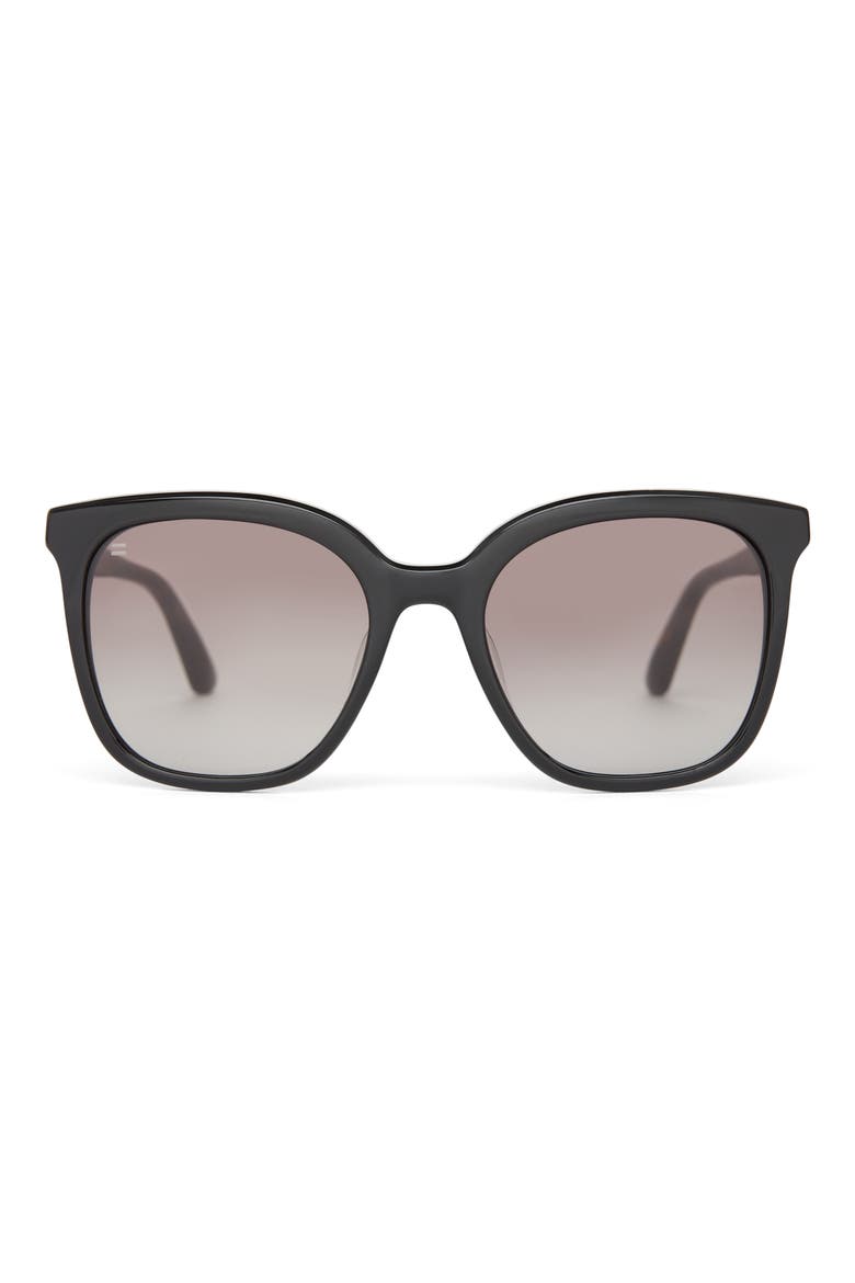 Charmaine 54mm Square Sunglasses, Main, color, SHINY BLACK/ DARK GREY