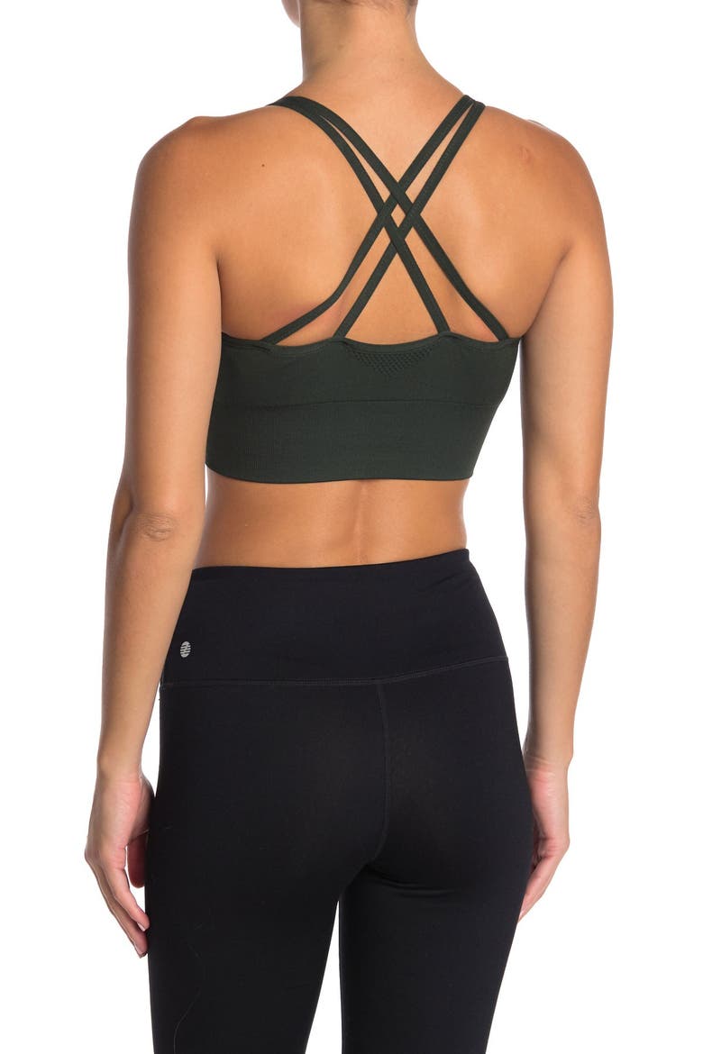 Seamless Crossback Bralette, Alternate, color, GREEN ROSIN