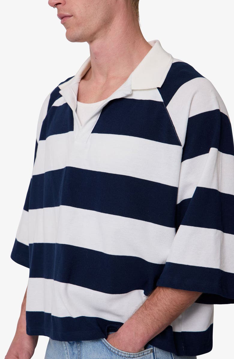 mnml Wide Stripe Boxy Polo, Alternate, color, White/ Navy