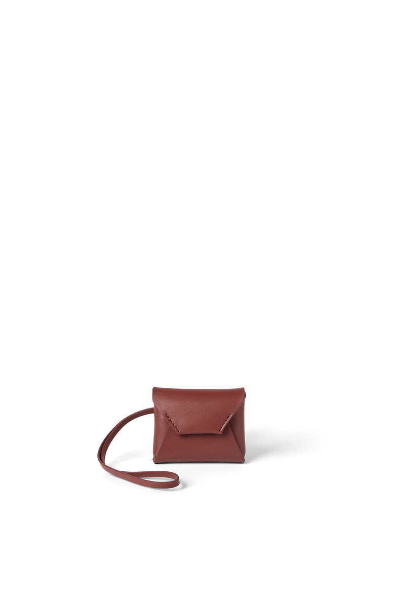 Calfskin bag charm, Main, color, Red