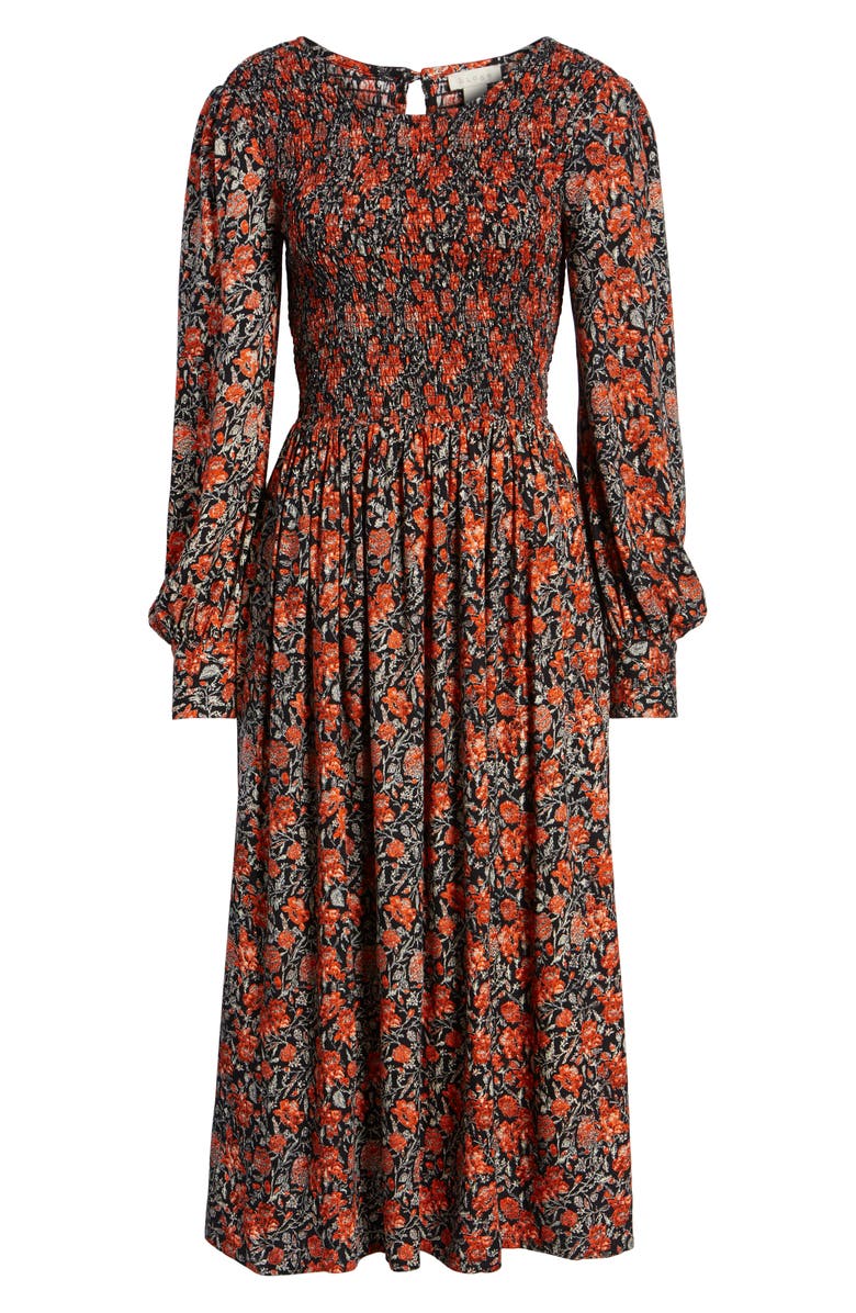 Hinge Print Smocked Bodice Dress, Alternate, color, 