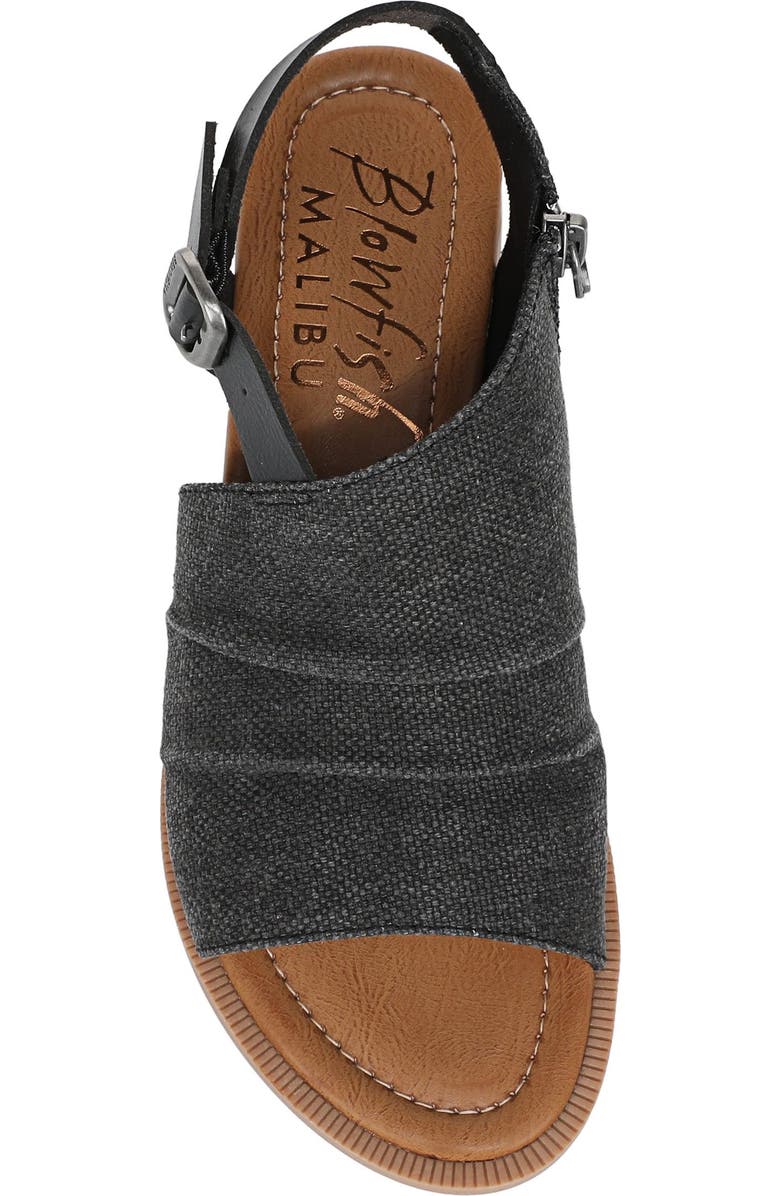 Blowfish Malibu Aspire Wedge Sandal, Alternate, color, Black Canvas/ Faux Leather
