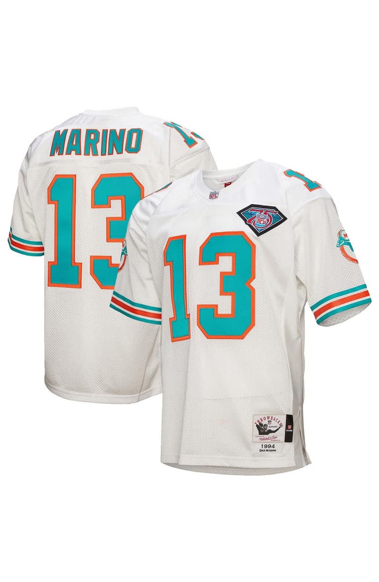 Mitchell & Ness Men's Mitchell & Ness Dan Marino White Miami Dolphins 1994 Authentic Throwback Retired Player Jersey, Main, color, White