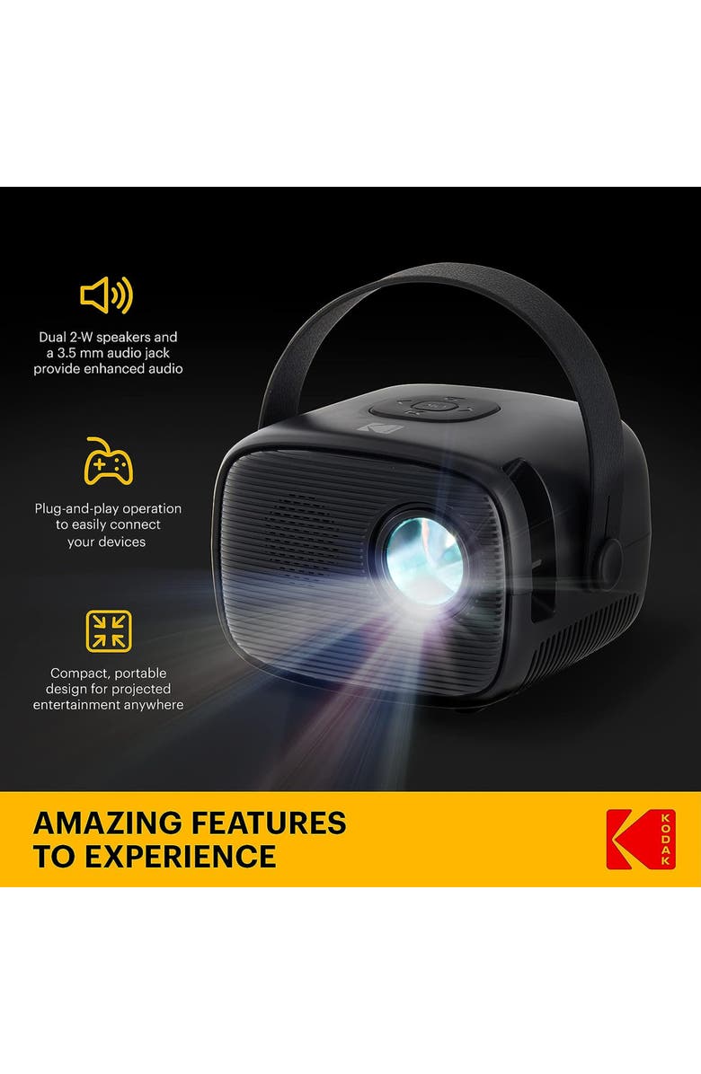 Kodak FLIK X2 Mini Pico Projector, Alternate, color, Black