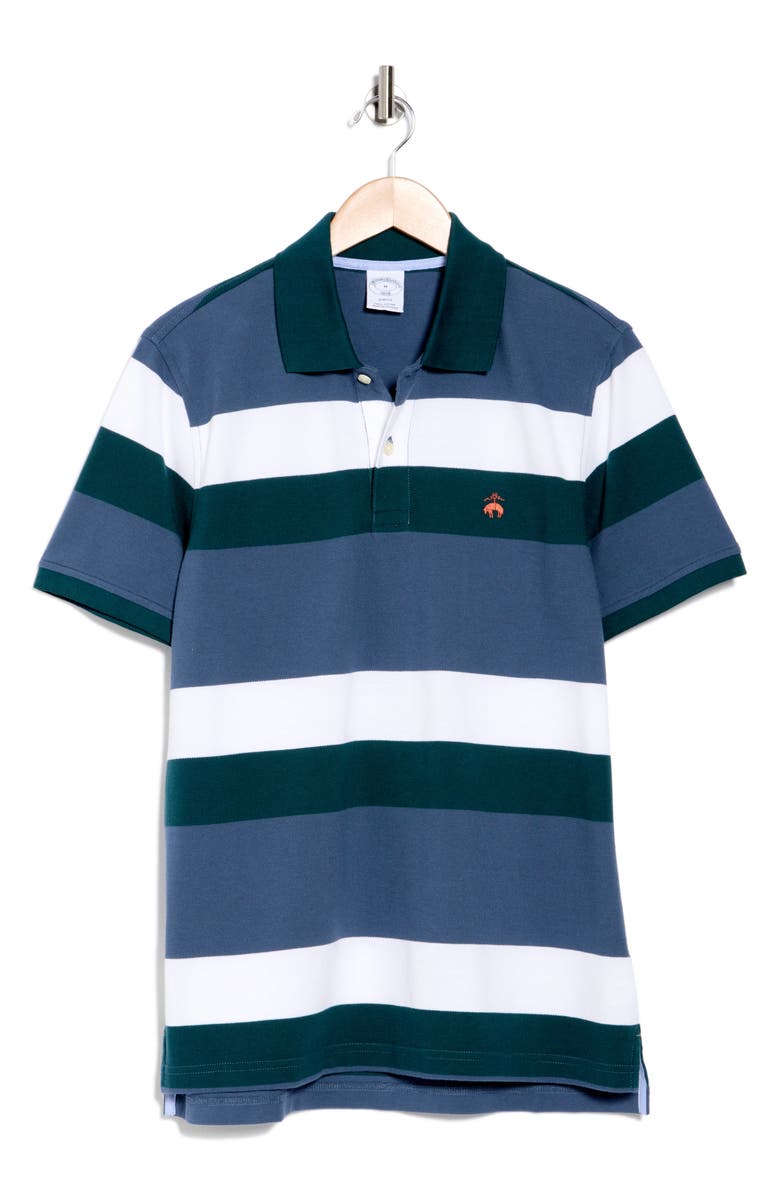 Brooks Brothers Stripe Oxford Polo, Alternate, color, Green Multi