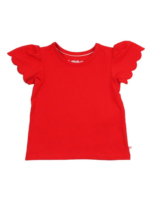 Rufflebutts Baby Girls Short Sleeve Scallop Tee In Red